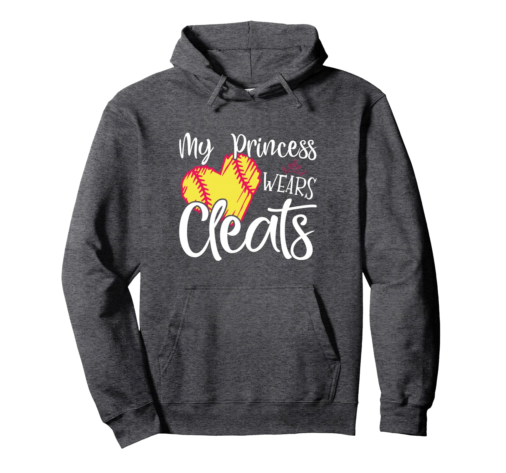 My Princess Wears Cleats Softball Mom Dad Hoodie - Graphic Print Unisex - T-Shirt, Sweatshirt, Hoodie