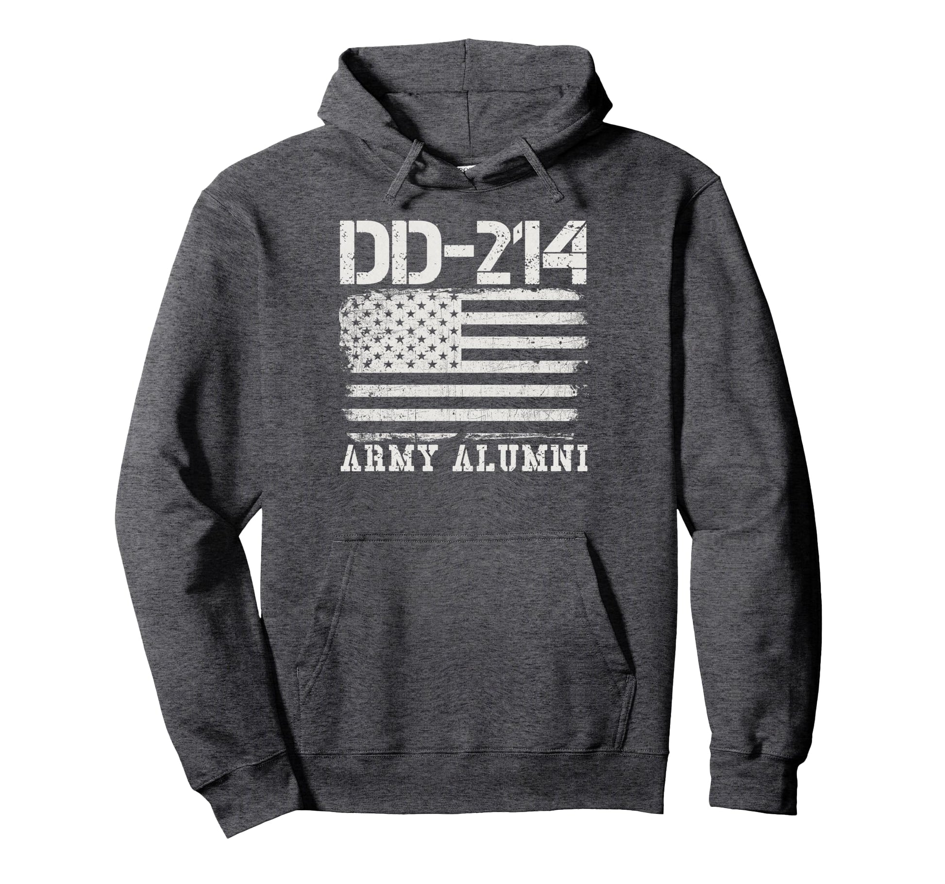 Dd214 Army Alumni Distressed Hoodie - Minimalist Print for Adults - T-Shirt, Sweatshirt, Hoodie