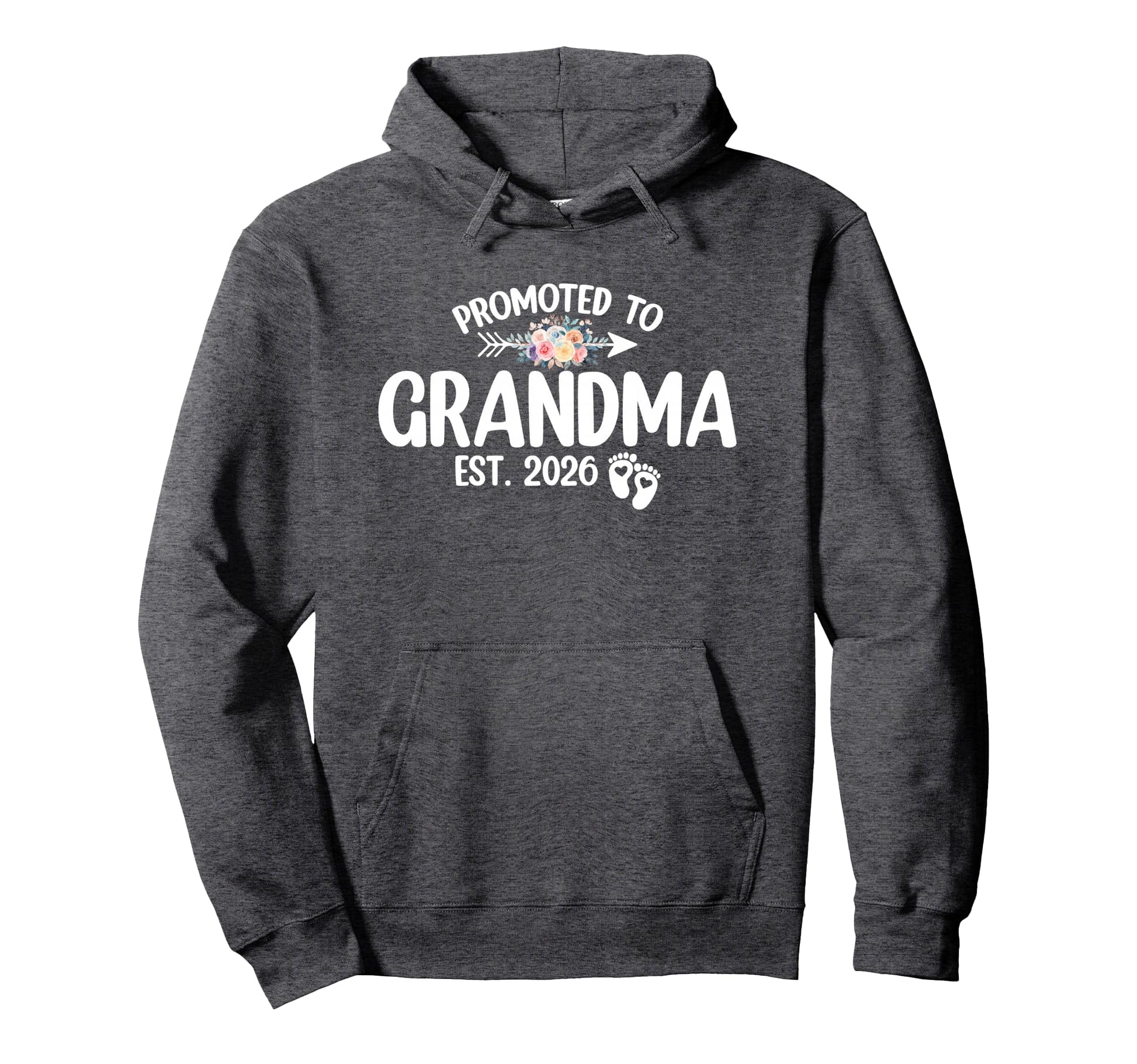 Promoted To Grandma 2026 Floral Hoodie - Aesthetic Graphic Men Women - T-Shirt, Sweatshirt, Hoodie