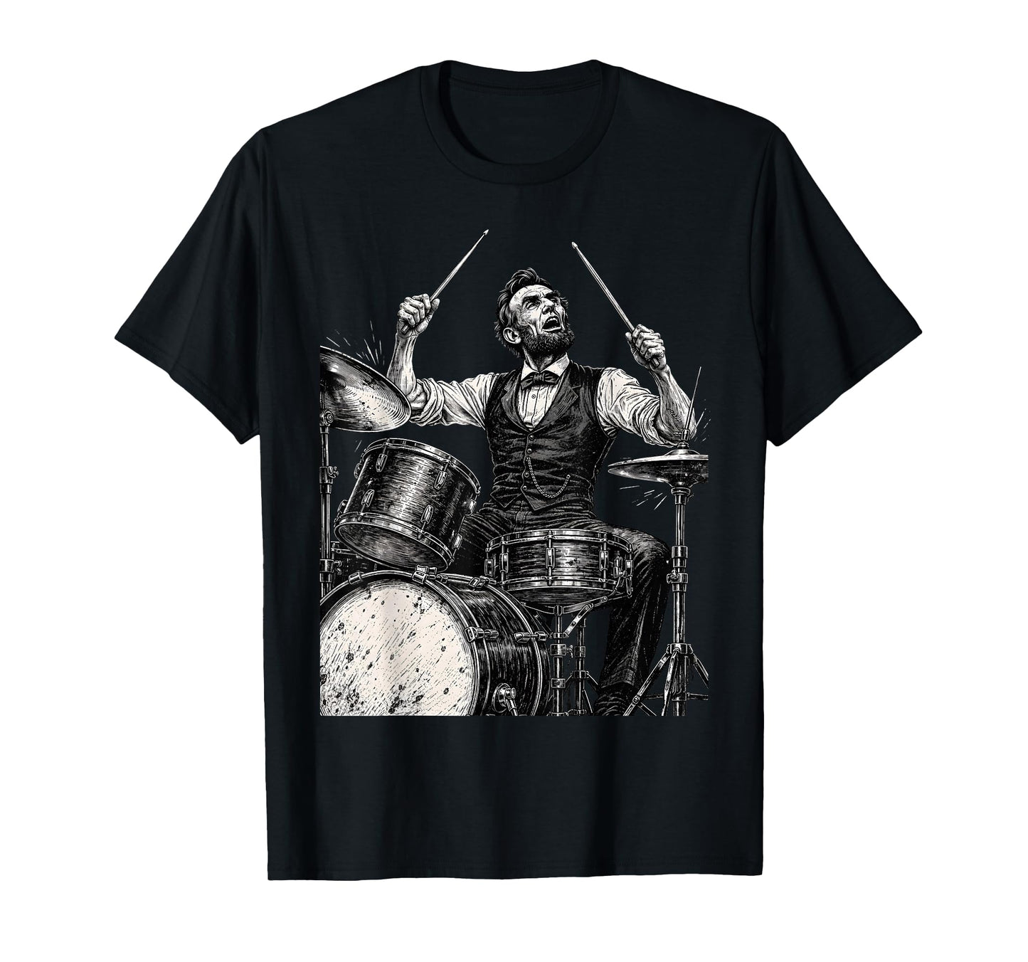 President Abraham Lincoln Playing T-Shirt - Novelty Apparel Men Women - T-Shirt, Sweatshirt, Hoodie
