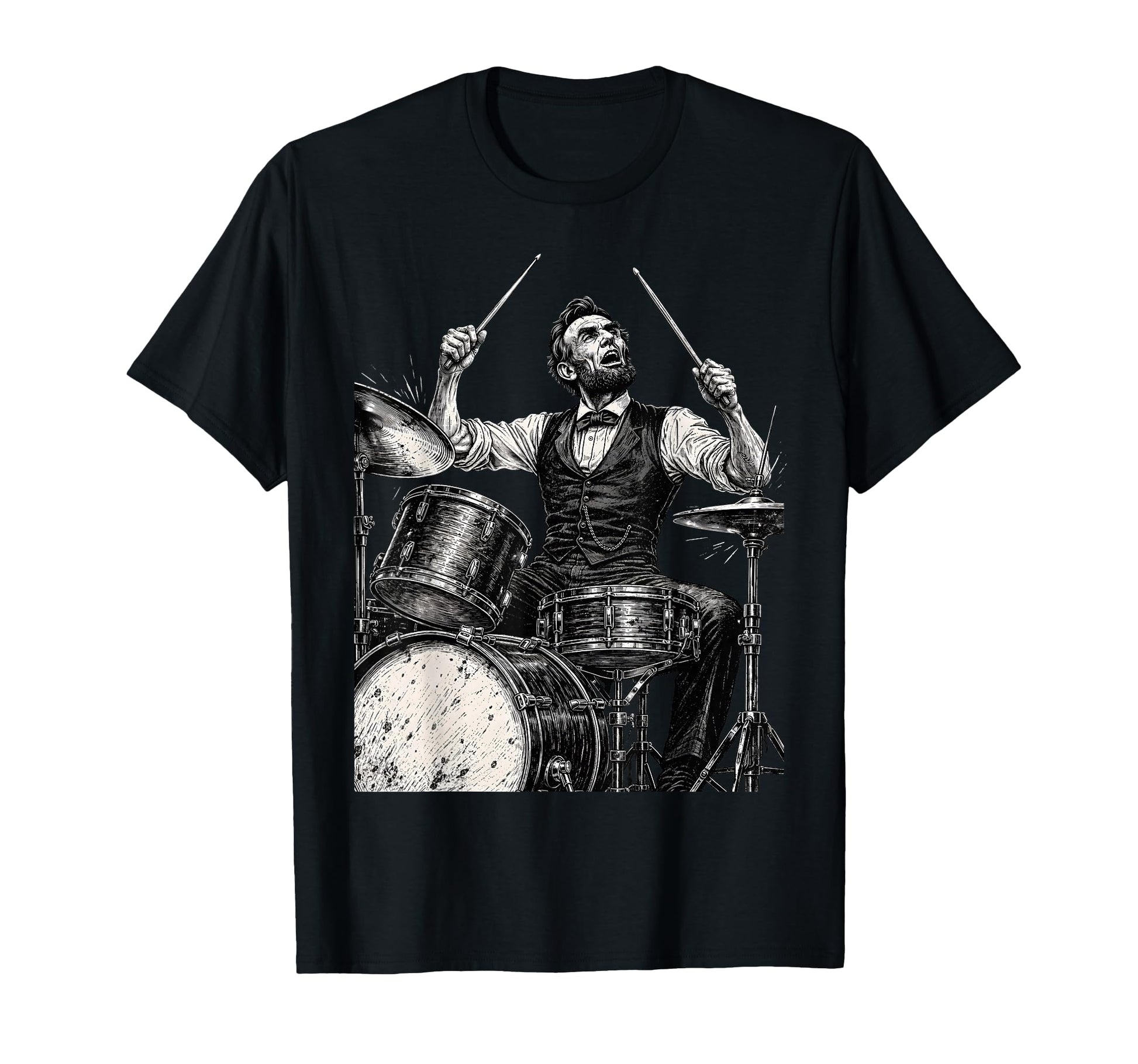 President Abraham Lincoln Playing T-Shirt - Novelty Apparel Men Women - T-Shirt, Sweatshirt, Hoodie