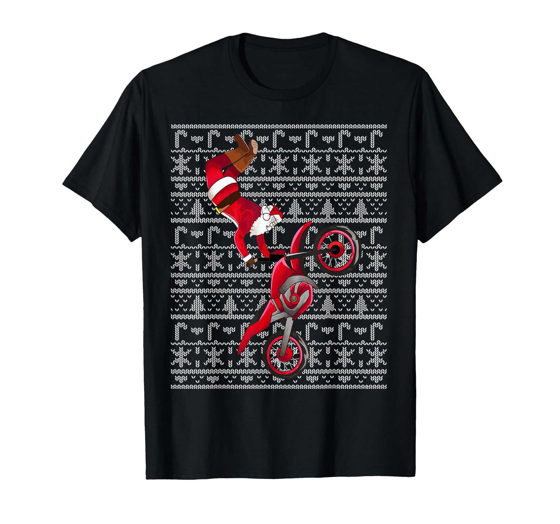 Motocross Santa Claus Dirt Bike Freestyle T-Shirt - Unique Graphic Unisex - T-Shirt, Sweatshirt, Hoodie