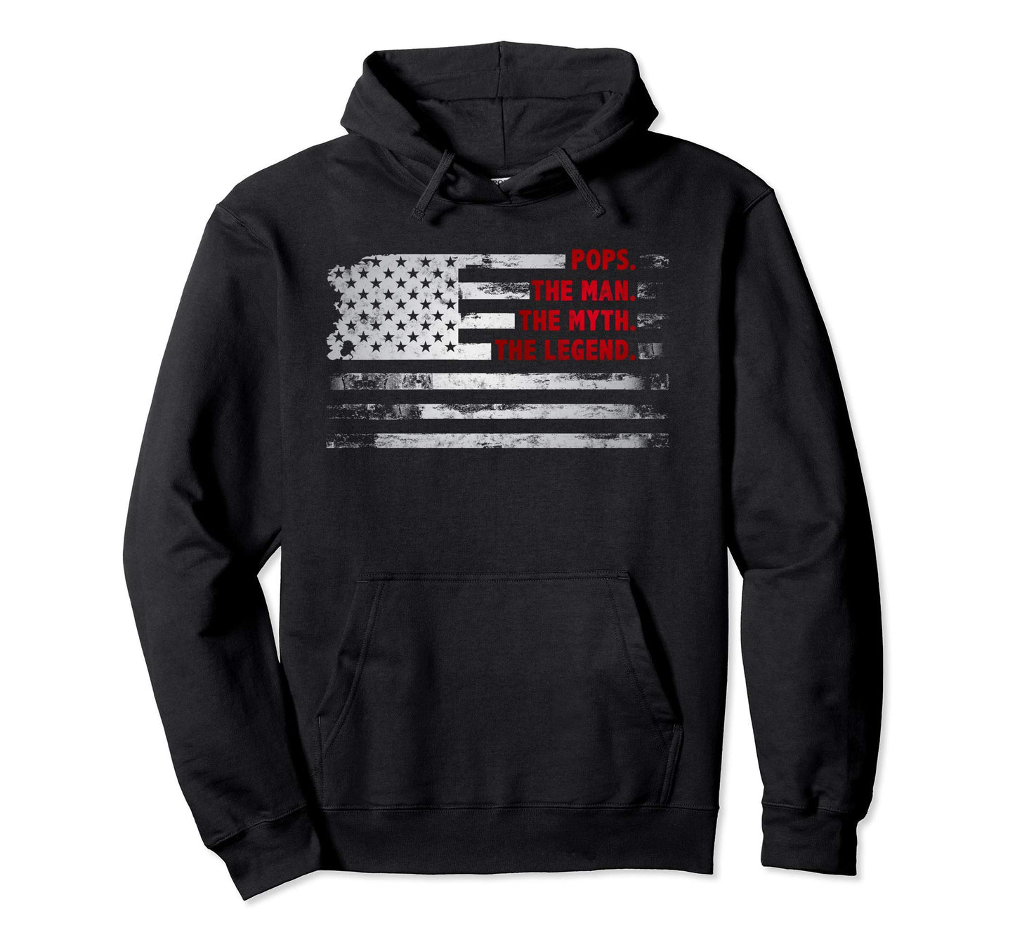 Pops Myth Legend American Usa Flag Hoodie - Unique Graphic Men Women - T-Shirt, Sweatshirt, Hoodie