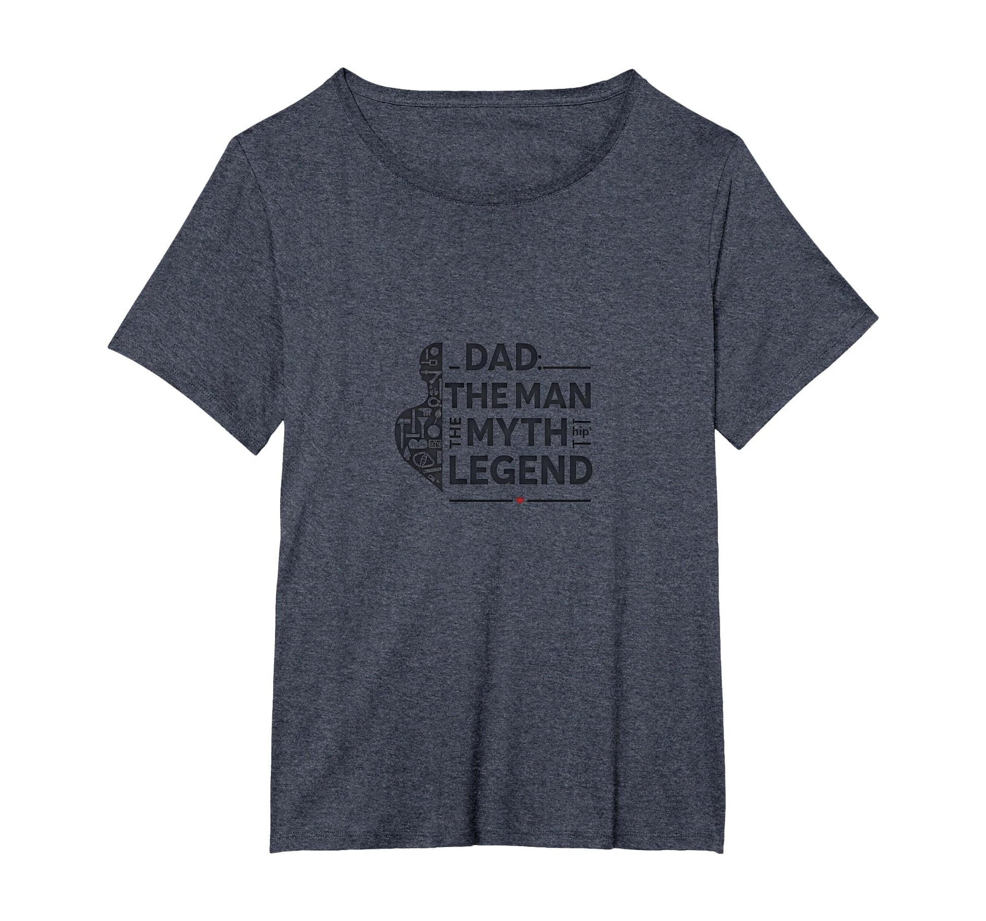 Dad Myth Legend Womens Plus Heather T-Shirt - Fun Novelty Design Men Women - T-Shirt, Sweatshirt, Hoodie