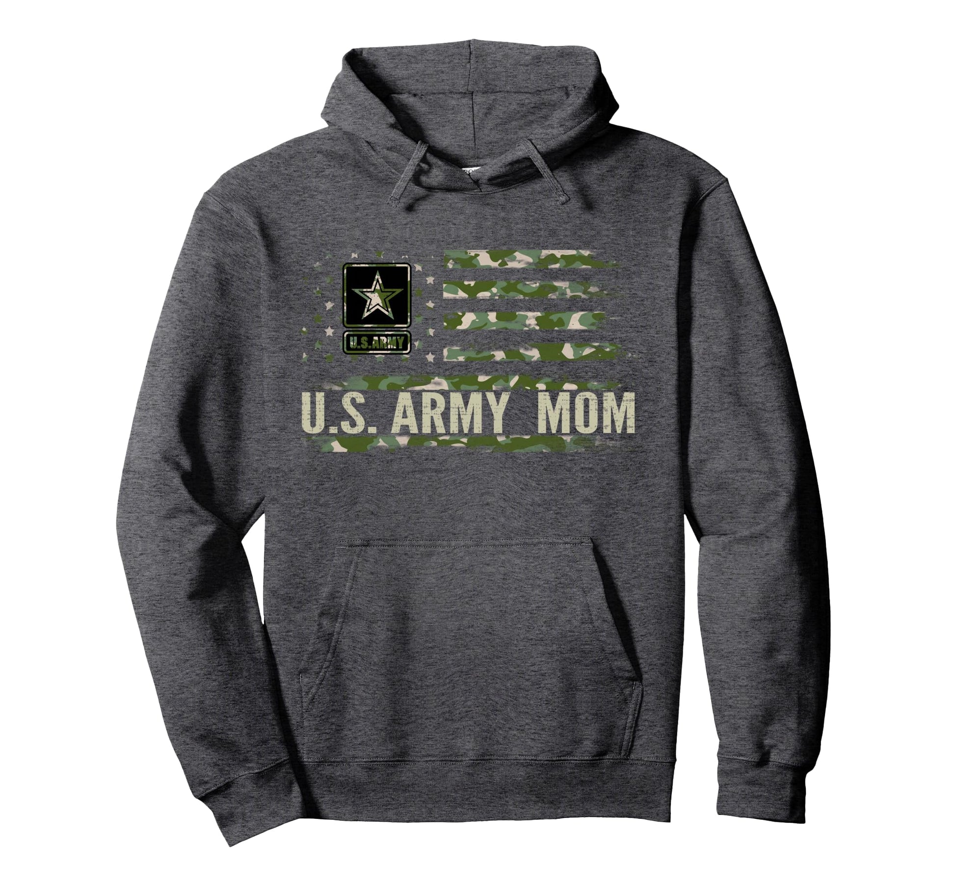U S Army Mom Camo American Flag Hoodie - Streetwear Style for Adults - T-Shirt, Sweatshirt, Hoodie