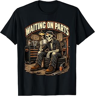 Waiting On Parts Mechanic Skeleton Auto Repair T-Shirt Unisex T-shirt, Sweatshirt, Hoodie, Long Sleeve Tee - T-Shirt, Sweatshirt, Hoodie