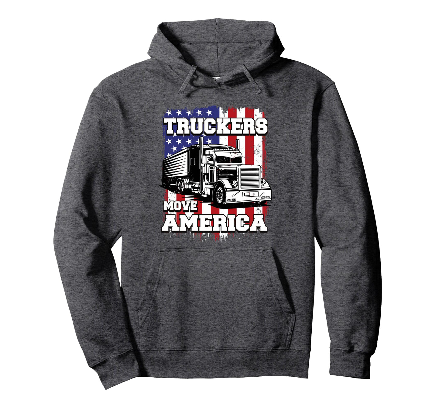 Semi Truck Driver Us American Flag 18 Hoodie - Graphic Print Unisex - T-Shirt, Sweatshirt, Hoodie