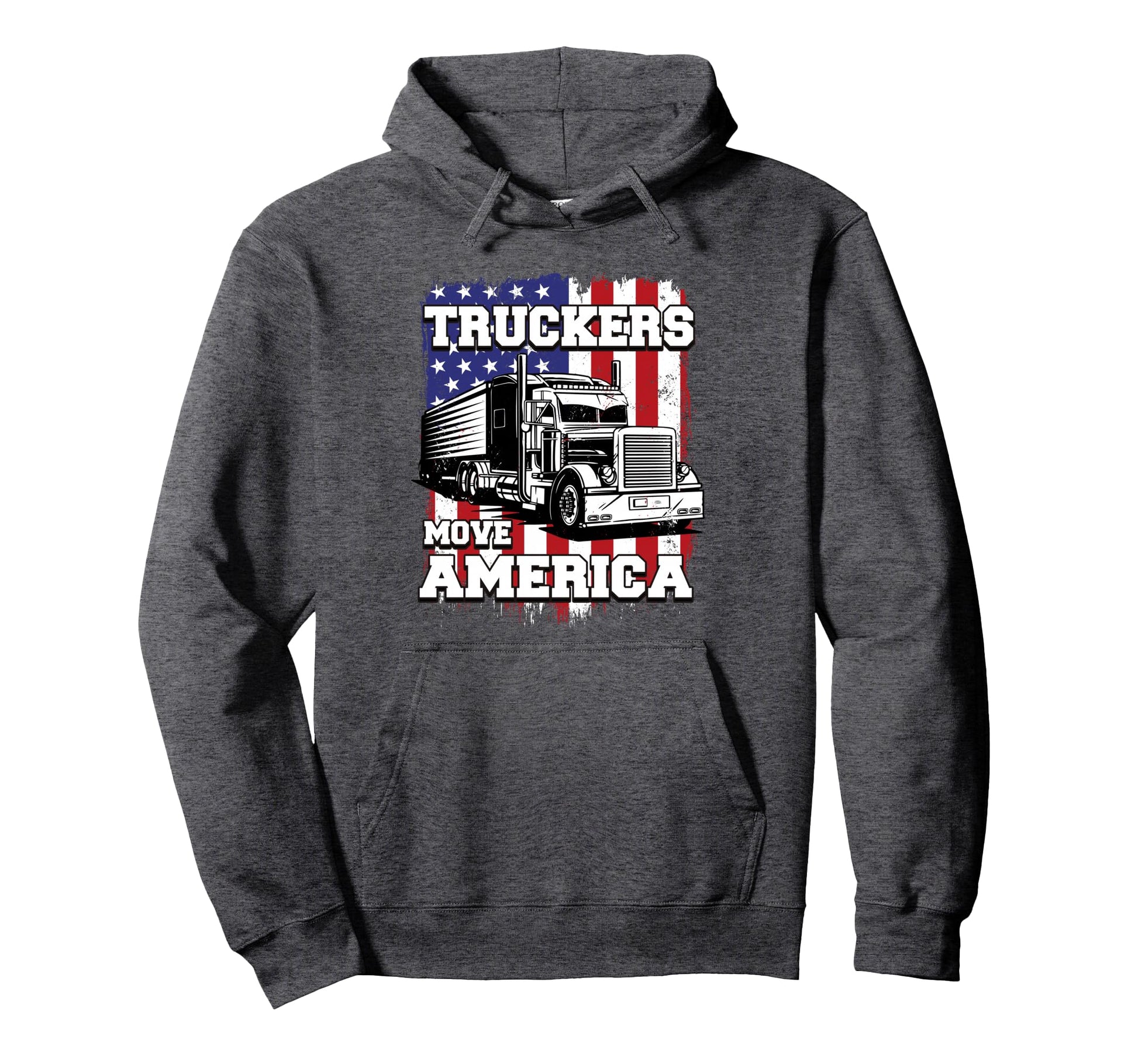 Semi Truck Driver Us American Flag 18 Hoodie - Graphic Print Unisex - T-Shirt, Sweatshirt, Hoodie