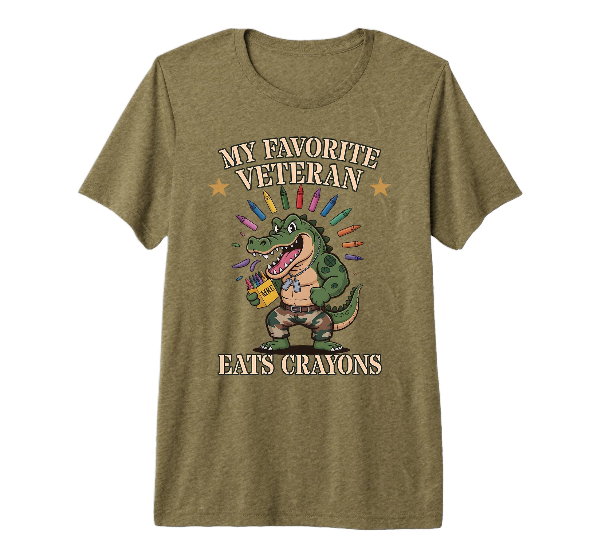 Funny My Favorite Veteran Eats Crayons T-Shirt - Aesthetic Graphic Unisex - T-Shirt, Sweatshirt, Hoodie
