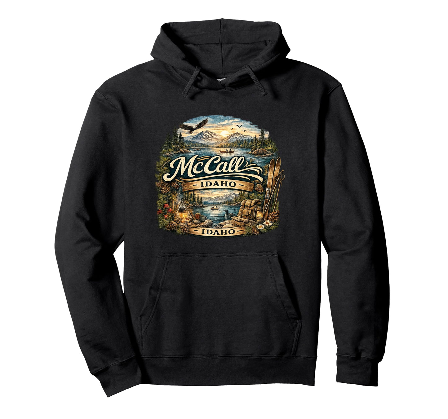Mccall Idaho Payette Lake Souvenir Novelty Hoodie - Unique Graphic Unisex - T-Shirt, Sweatshirt, Hoodie