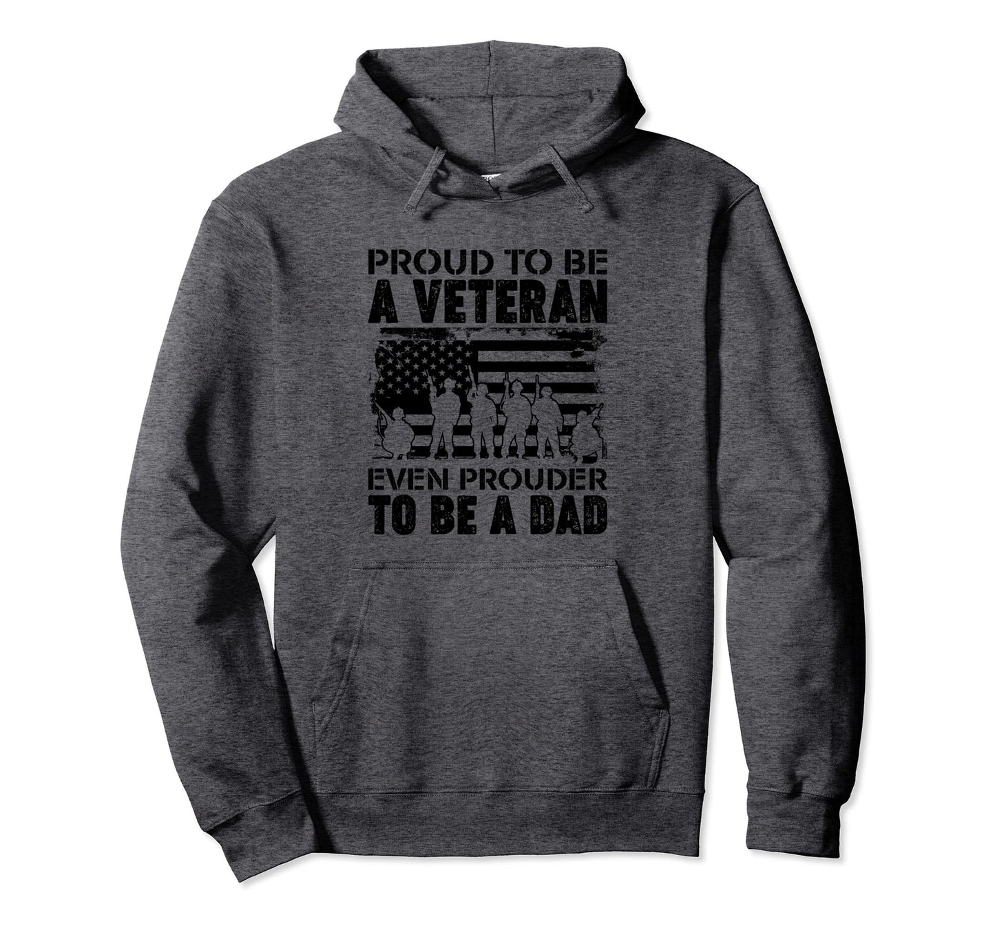 Proud Veteran Dad Fathers Day U S Flag Hoodie - Graphic Print Unisex - T-Shirt, Sweatshirt, Hoodie