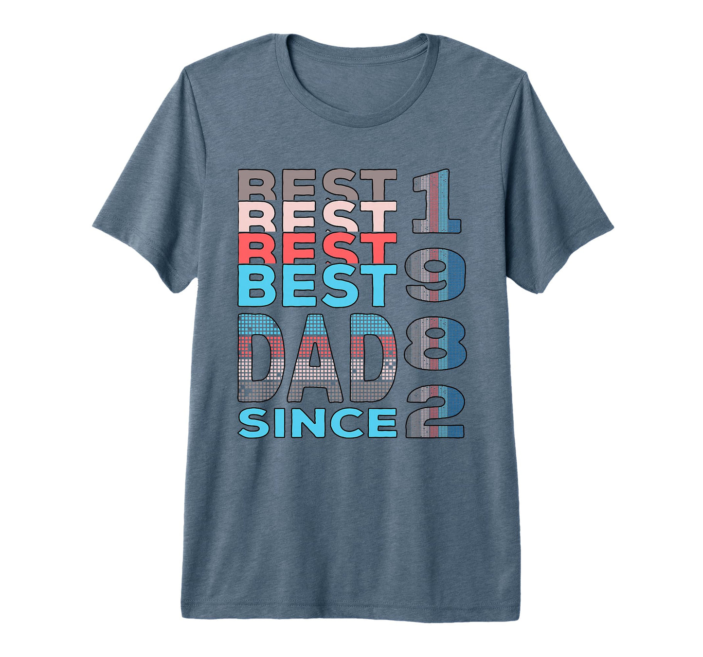 Best Dad Since 1982 Fathers Day Tri T-Shirt - Custom Art Print Men Women - T-Shirt, Sweatshirt, Hoodie