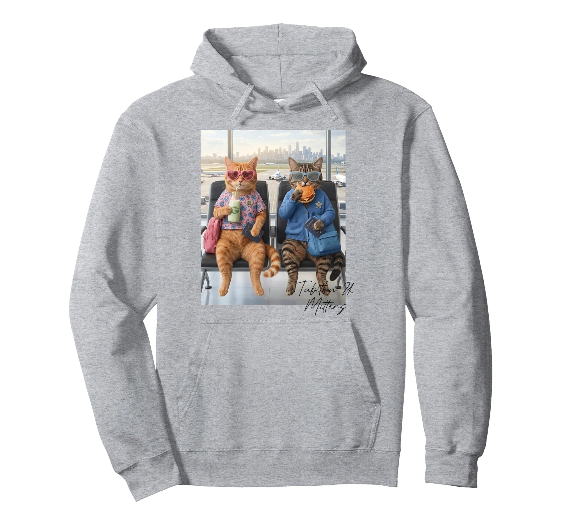 Tabitha Mittens Cats Coffee Funny Cat Hoodie - Custom Art Print Unisex - T-Shirt, Sweatshirt, Hoodie