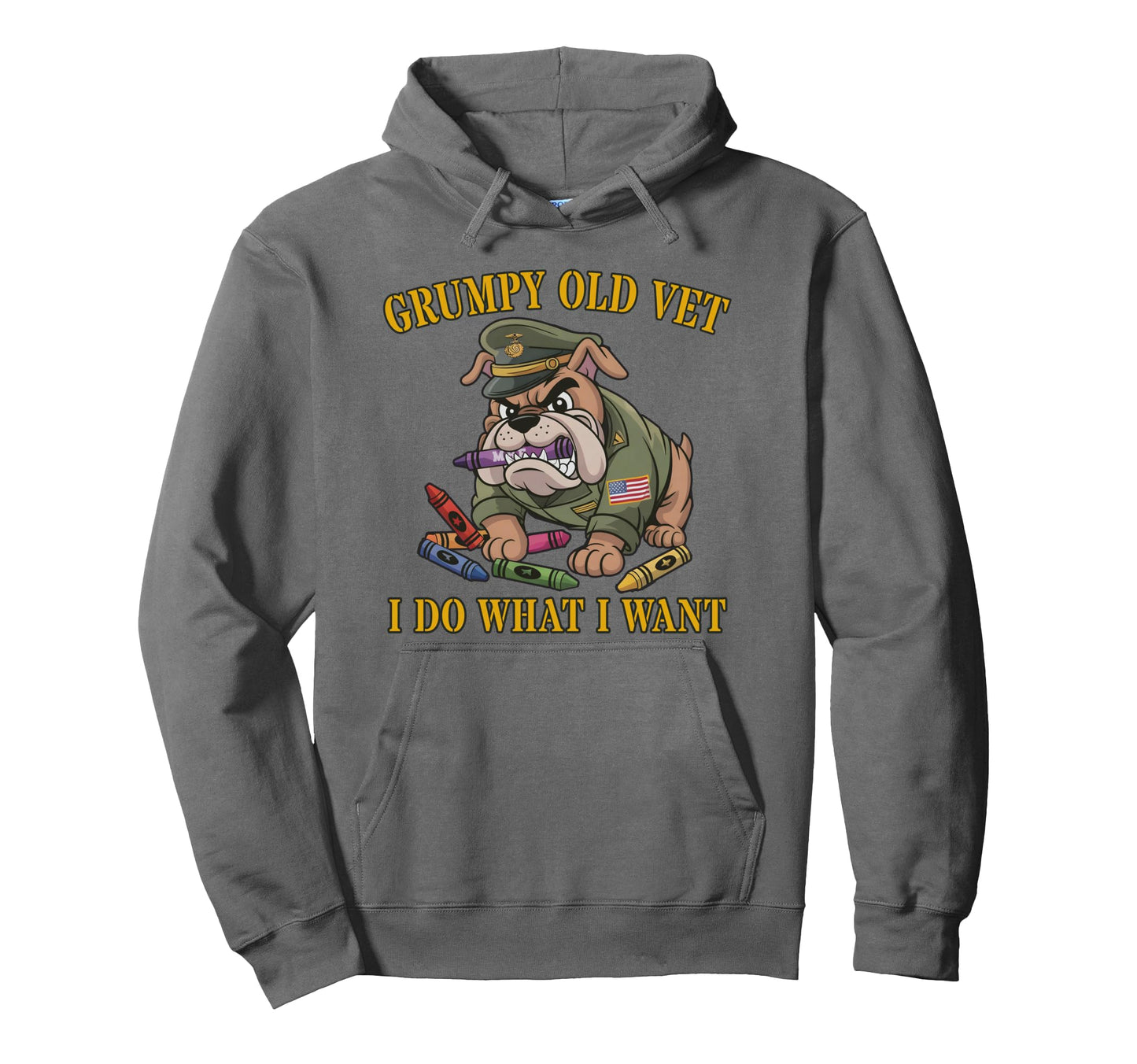 Grumpy Old Vet Do What Want Eat Crayons Hoodie - Novelty Apparel Men Women - T-Shirt, Sweatshirt, Hoodie