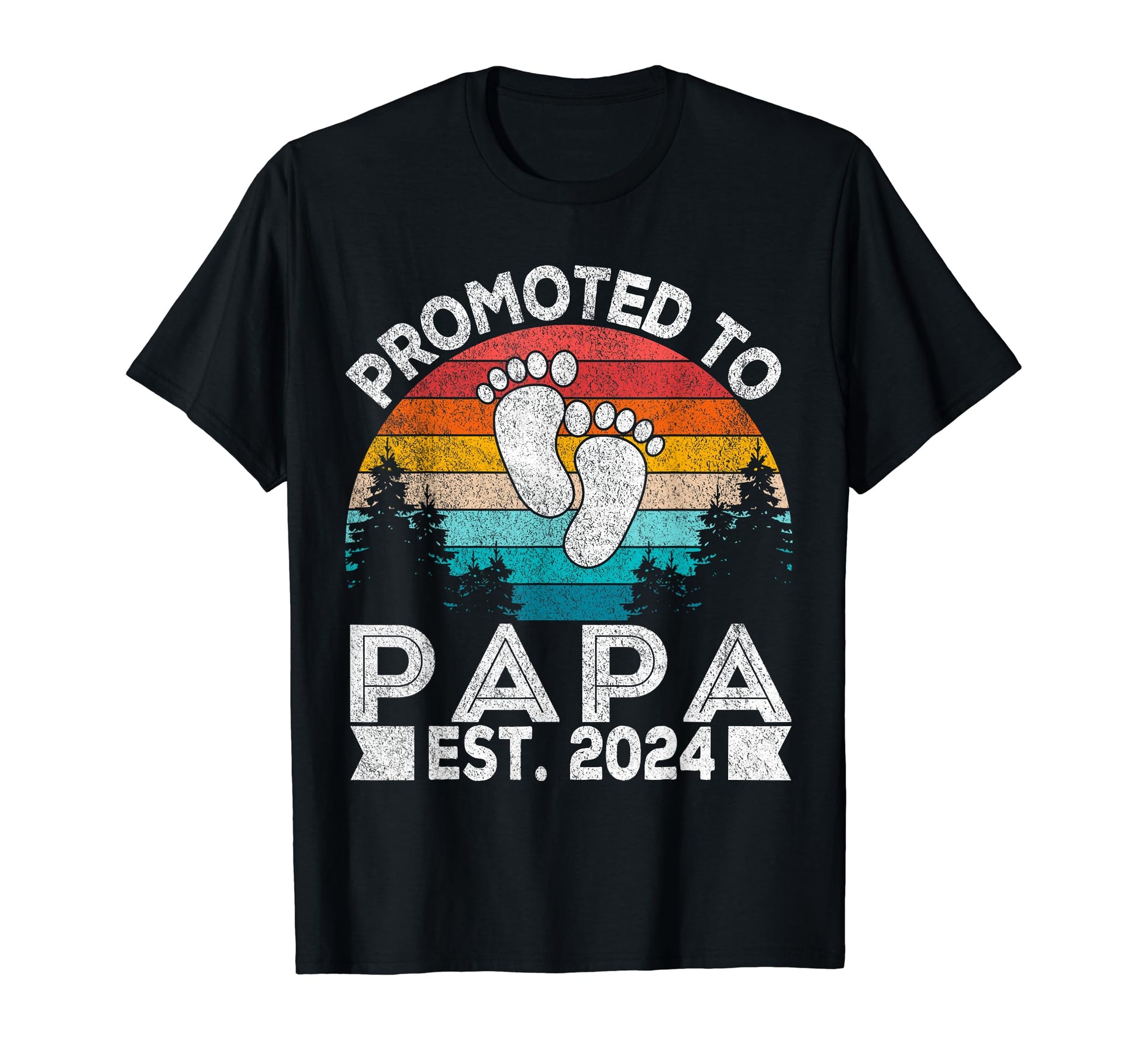 Promoted To Papa Est 2024 First Time T-Shirt - Unique Graphic Men Women - T-Shirt, Sweatshirt, Hoodie