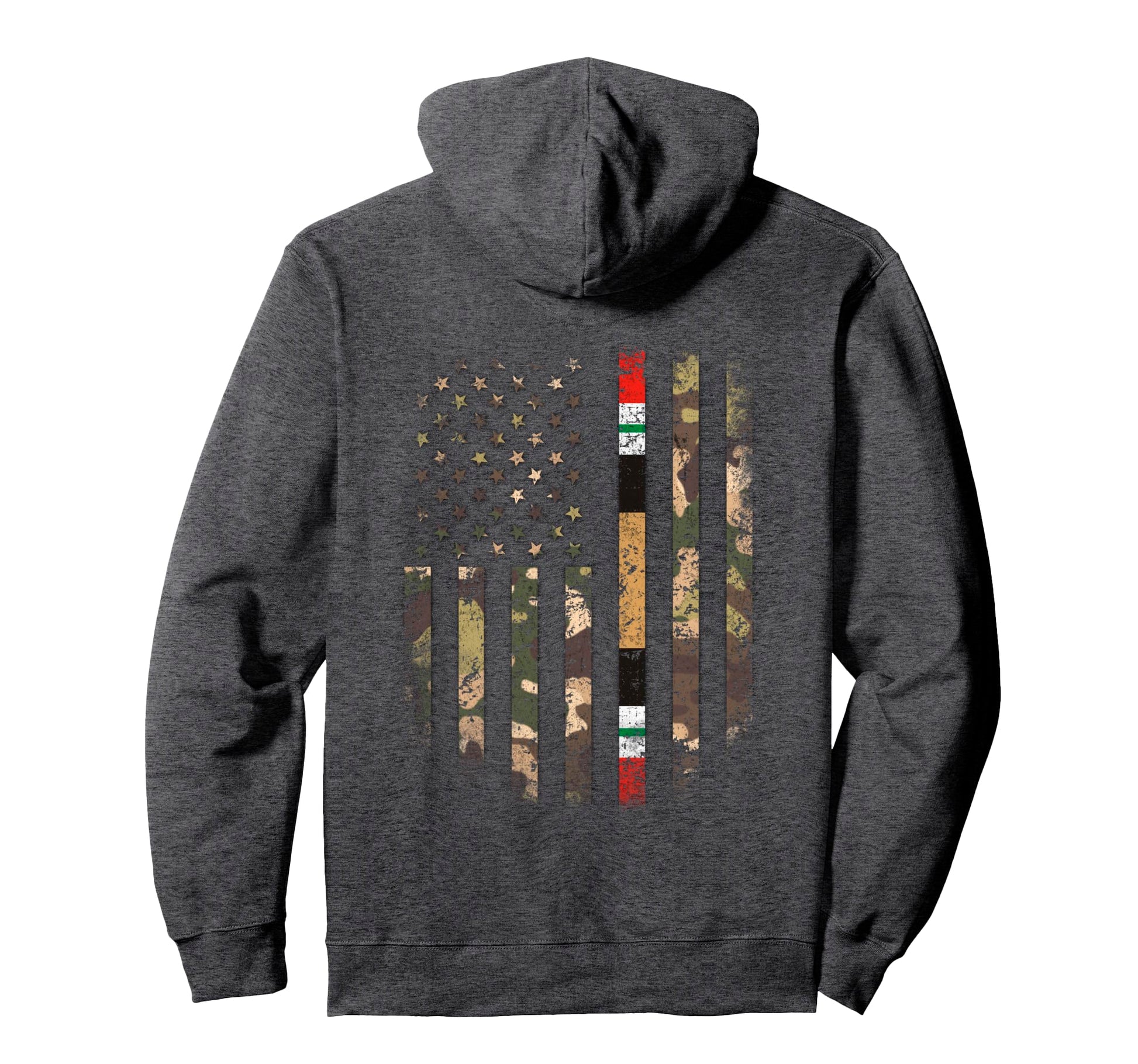 Proud Iraq War Veteran Camo Us Flag Hoodie - Custom Art Print for Adults - T-Shirt, Sweatshirt, Hoodie