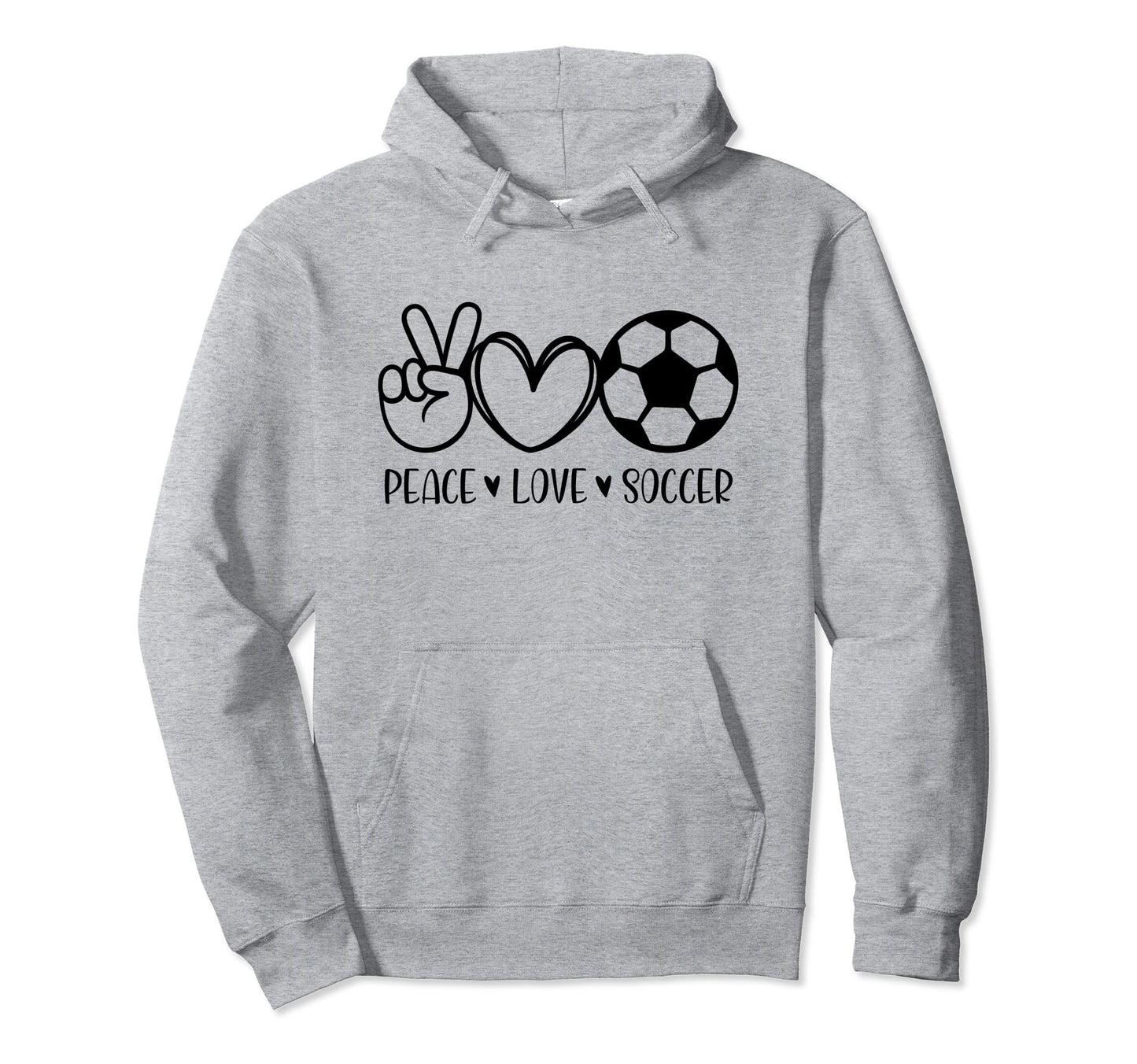 Peace Love Soccer Game Day Sports Hoodie - Fun Novelty Design Men Women - T-Shirt, Sweatshirt, Hoodie