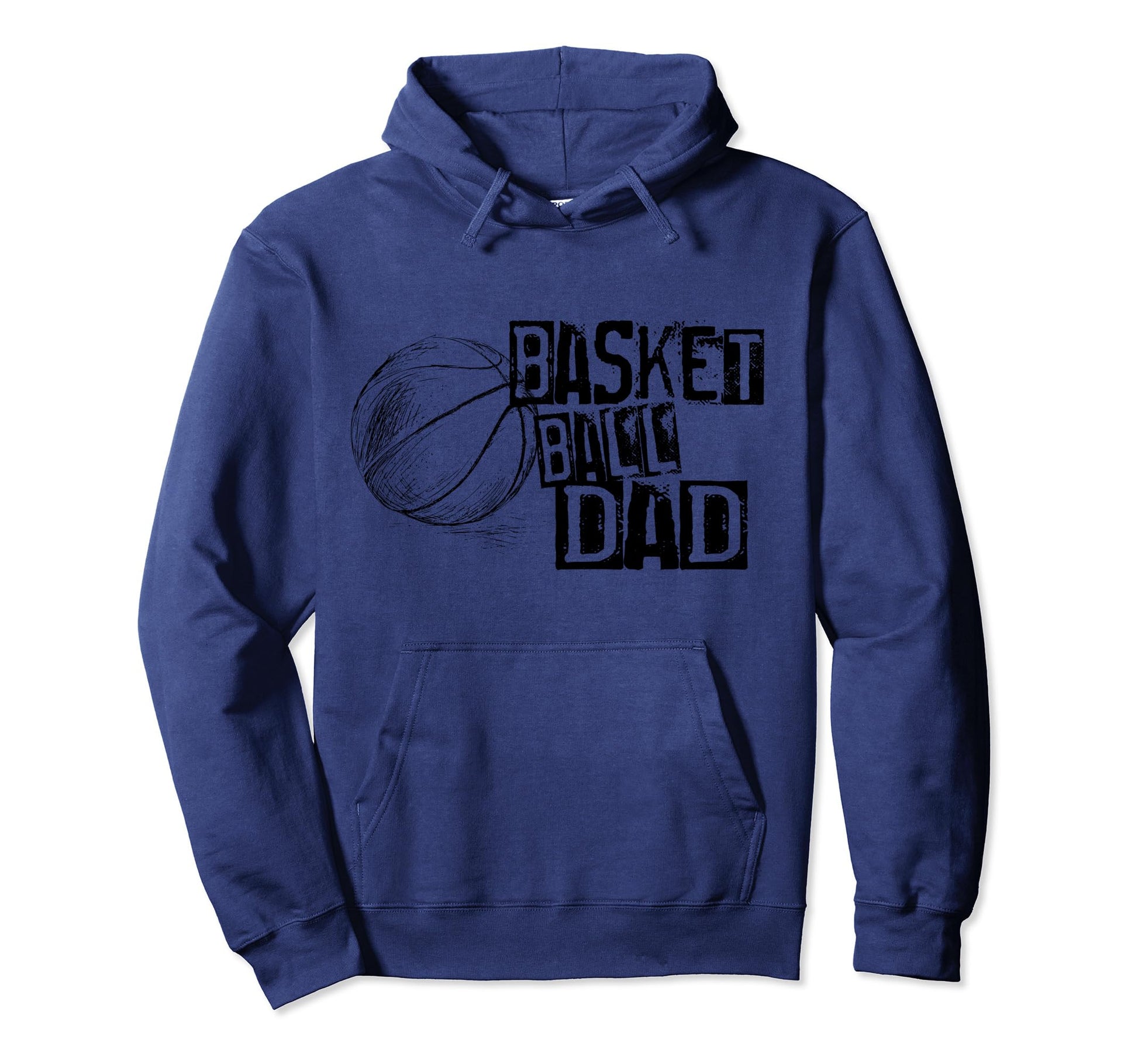 Basketball Ball Dad Distressed Ball Hoodie - Minimalist Print for Adults - T-Shirt, Sweatshirt, Hoodie