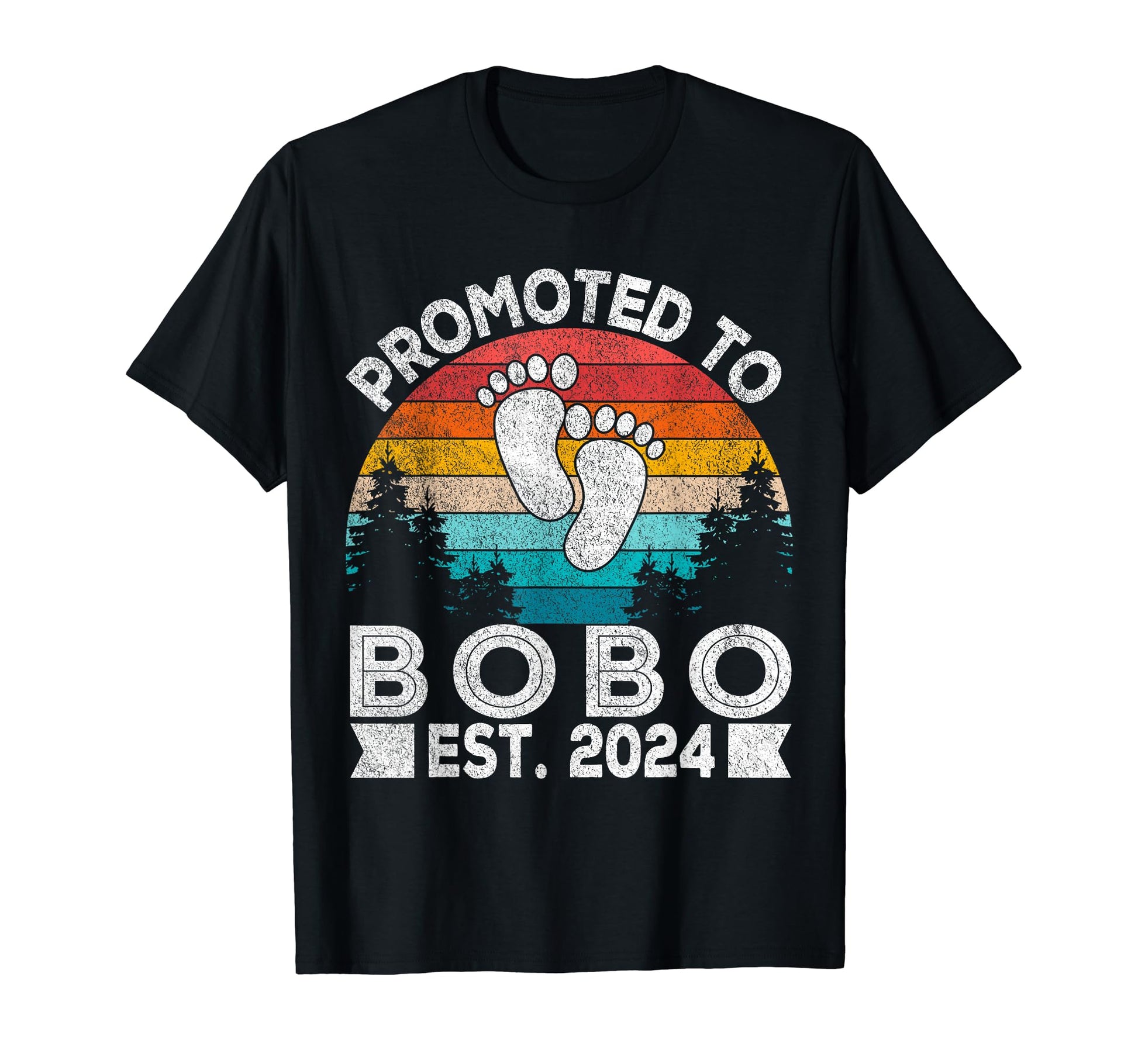 Promoted To Bobo Est 2024 First Time Grandpa T-Shirt - Graphic Print Unisex - T-Shirt, Sweatshirt, Hoodie