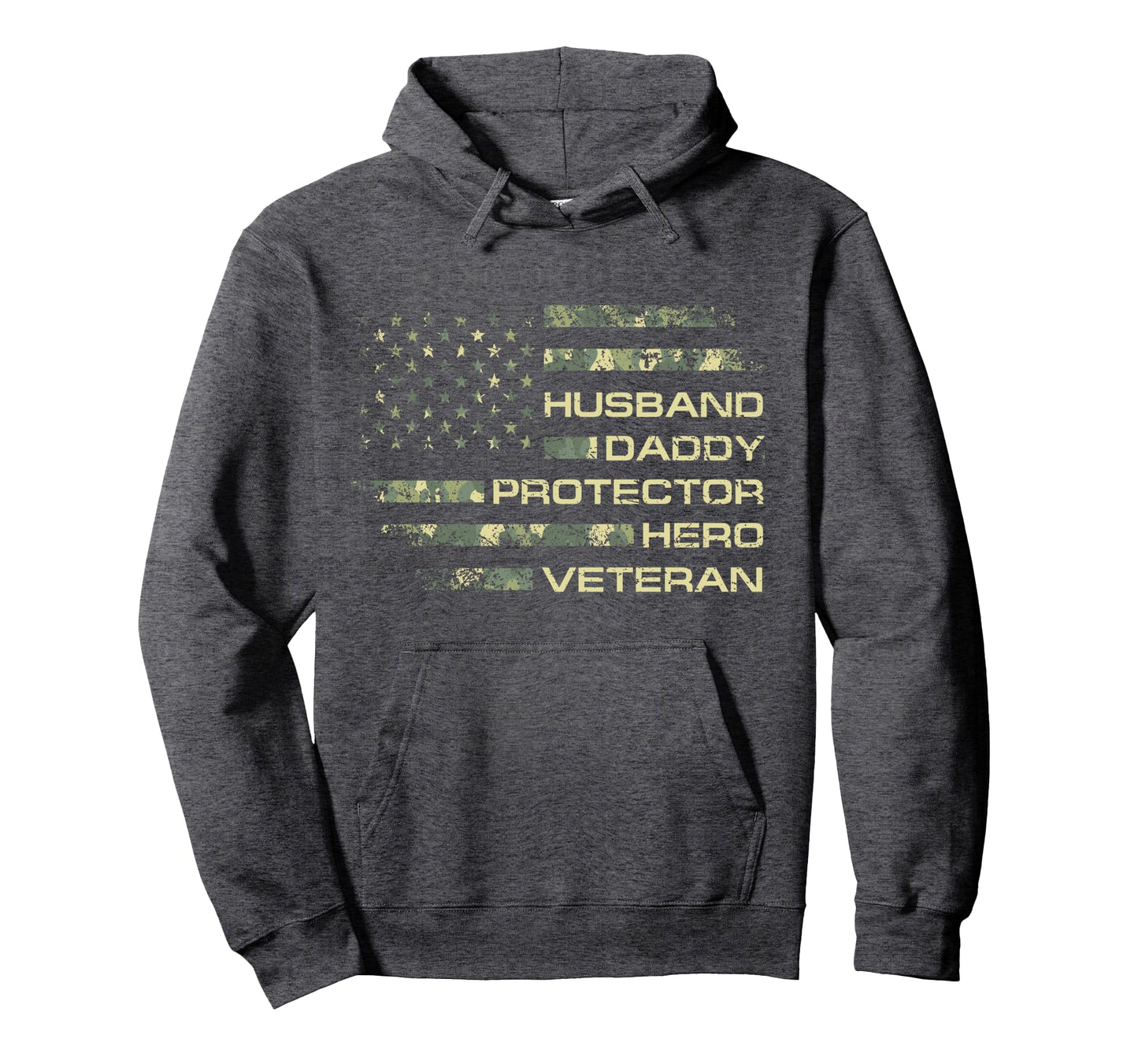 Husband Daddy Protector Hero Veteran Usa Hoodie - Trendy Graphic Men Women - T-Shirt, Sweatshirt, Hoodie