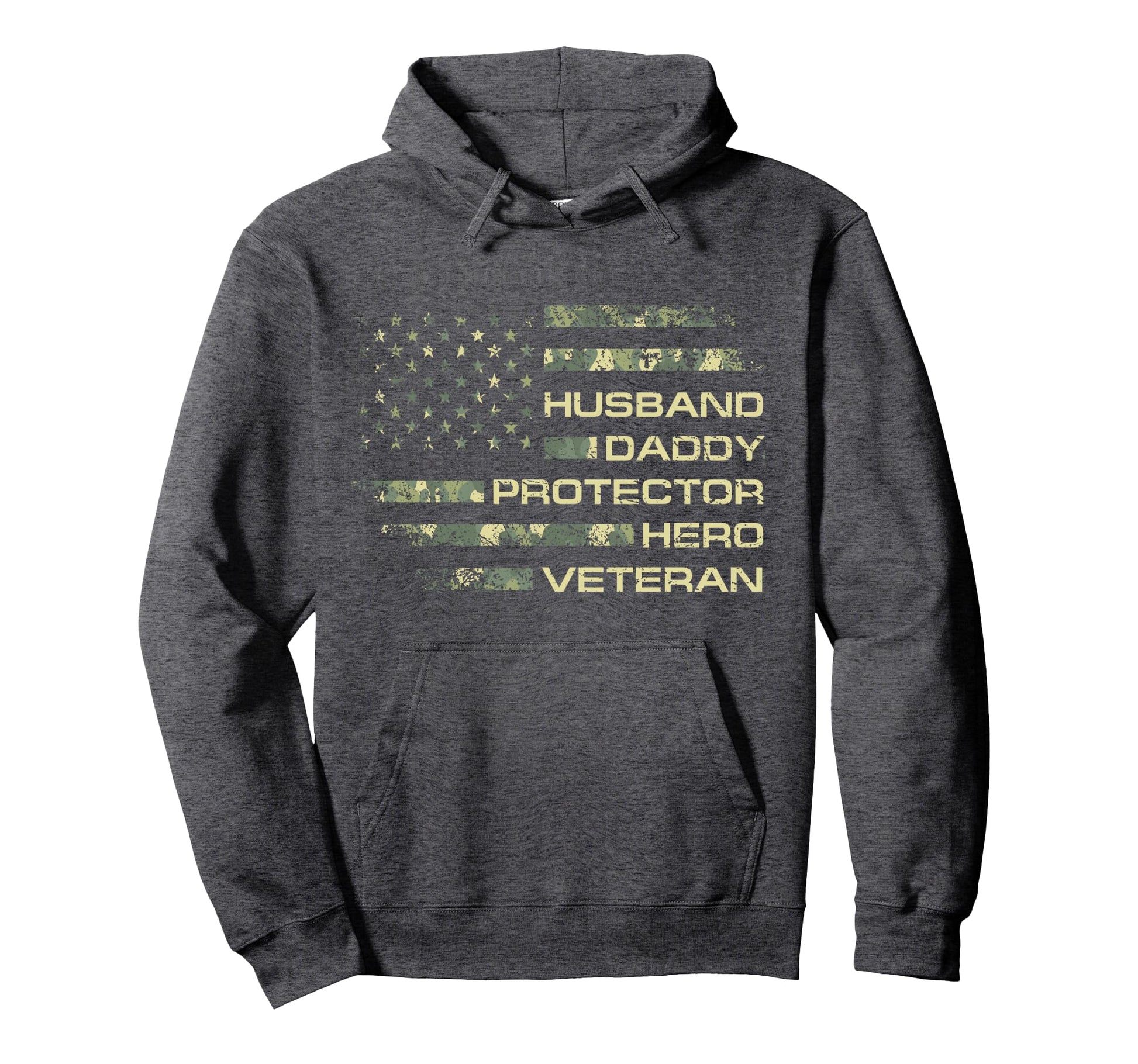 Husband Daddy Protector Hero Veteran Usa Hoodie - Trendy Graphic Men Women - T-Shirt, Sweatshirt, Hoodie
