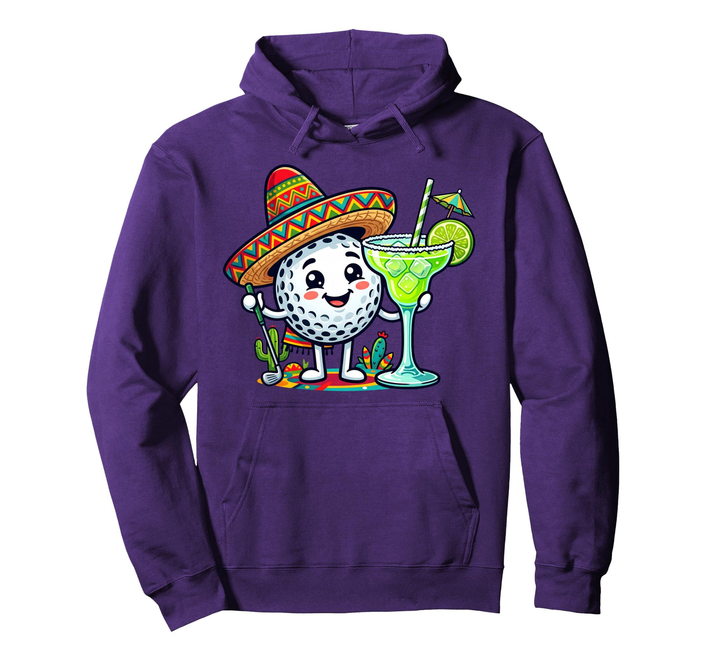 Cinco De Mayo Funny Golf Ball Sombrero Hoodie - Trendy Graphic Men Women - T-Shirt, Sweatshirt, Hoodie