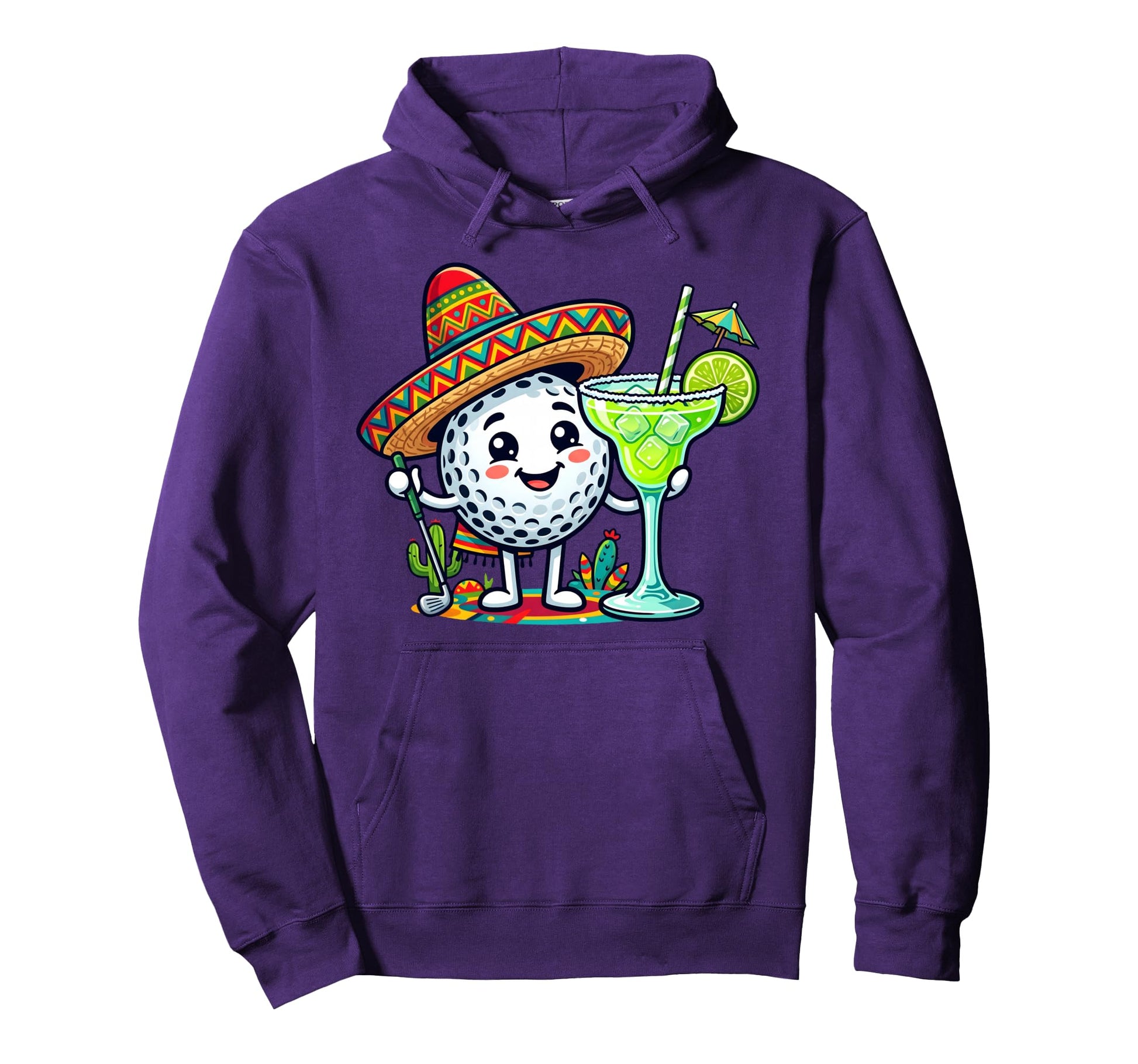 Cinco De Mayo Funny Golf Ball Sombrero Hoodie - Trendy Graphic Men Women - T-Shirt, Sweatshirt, Hoodie