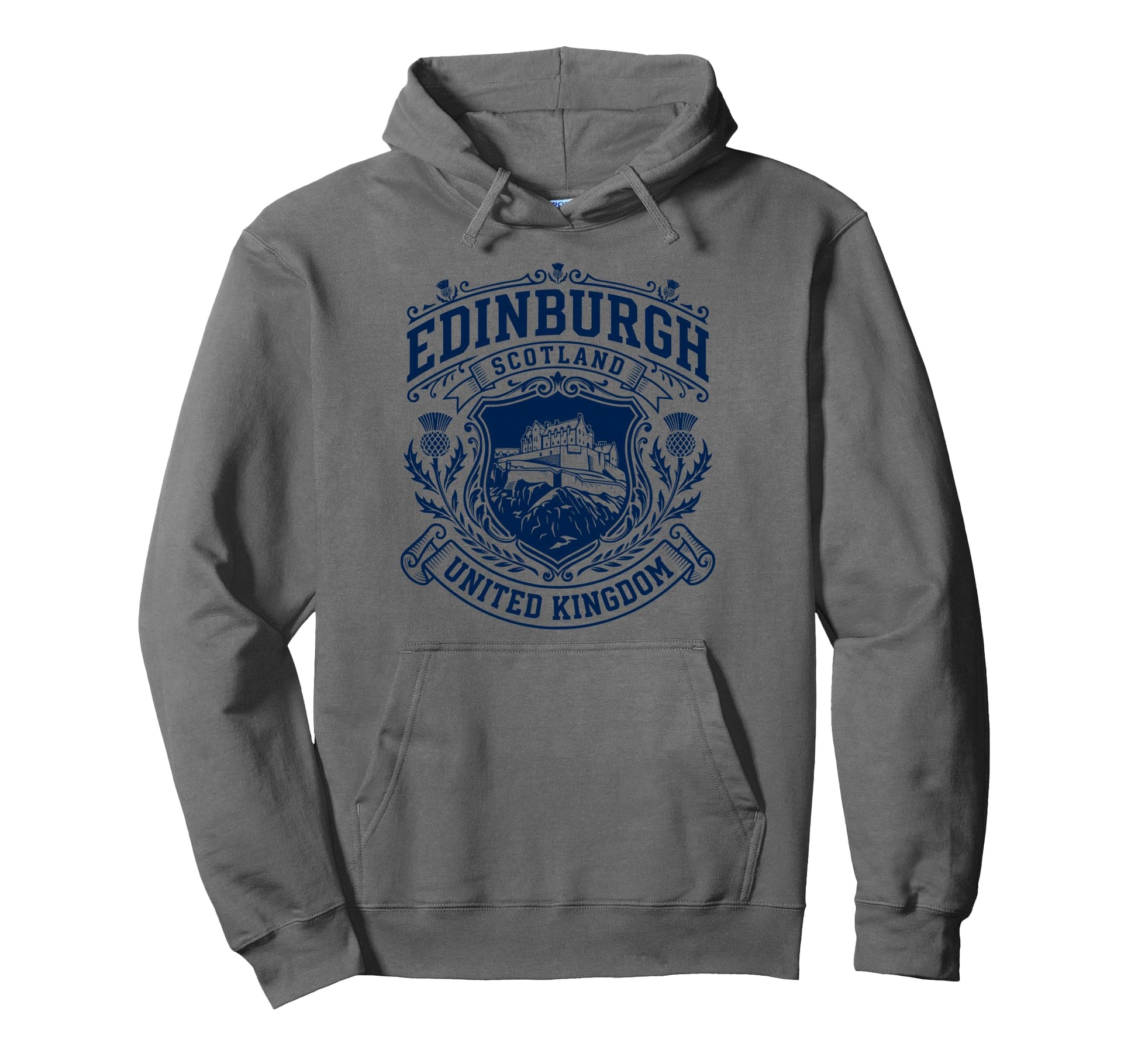 Edinburgh Scotland United Kingdom Navy Hoodie - Trendy Graphic Men Women - T-Shirt, Sweatshirt, Hoodie