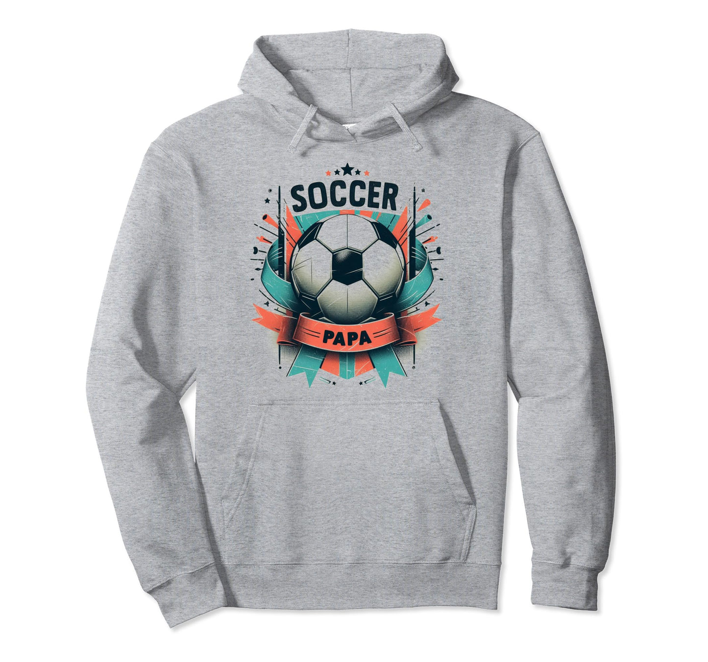 Soccer Papa Family Matching Dad Hoodie - Minimalist Print for Adults - T-Shirt, Sweatshirt, Hoodie