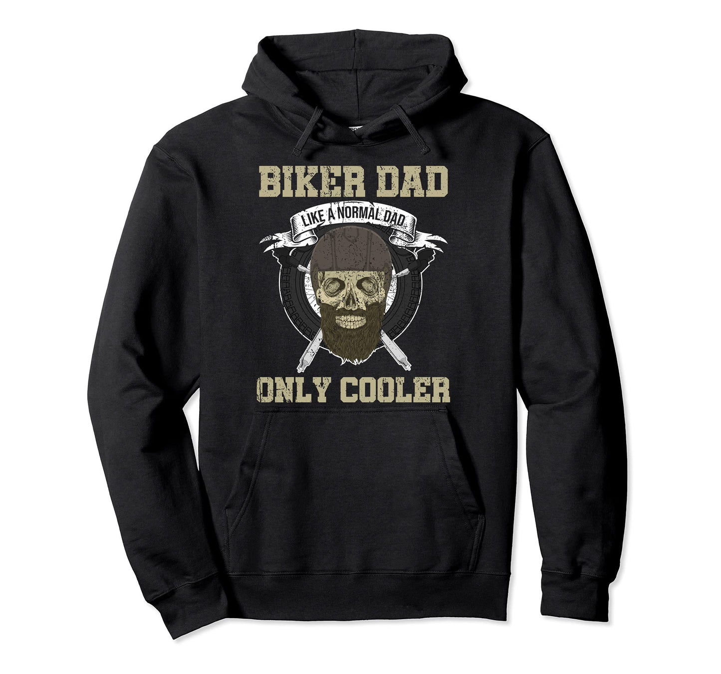 Skull Motorcycle Rider Dad Fathers Day Hoodie - Graphic Print Unisex - T-Shirt, Sweatshirt, Hoodie