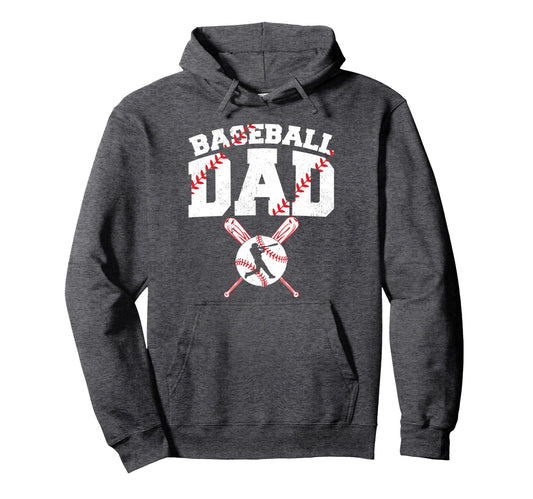 Baseball Dad Dad Baseball Fathers Day Hoodie - Graphic Print Unisex - T-Shirt, Sweatshirt, Hoodie
