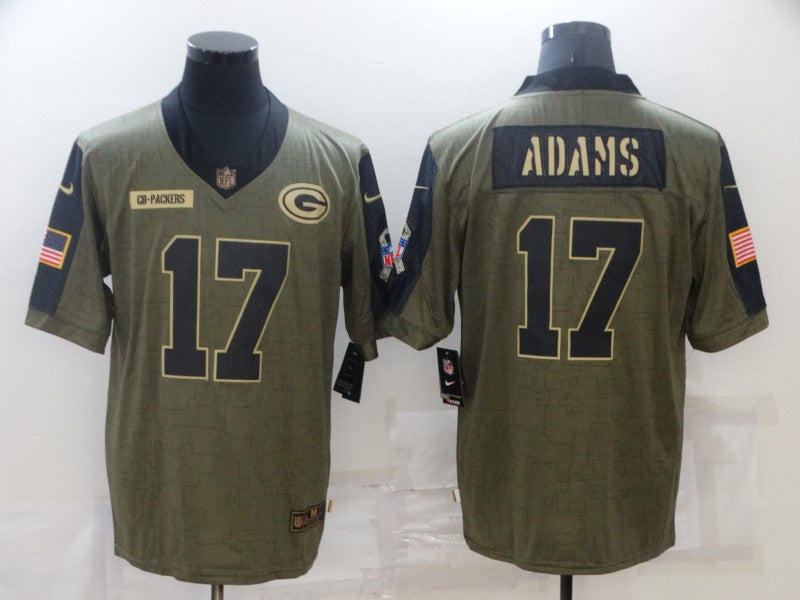 Men's Green Bay Packers Davante Adams Brown Game Player Jersey football jersey product view 1