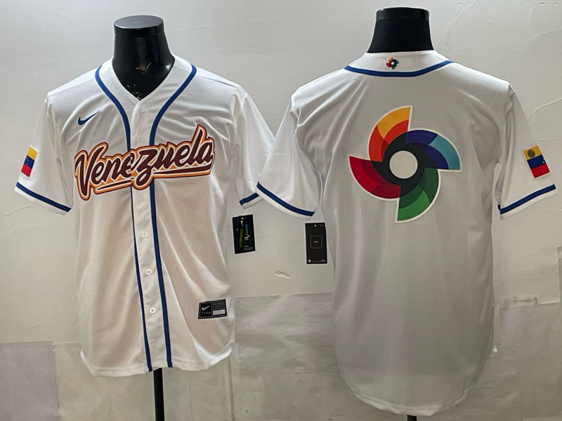 Men's Venezuela Baseball White 2026 World Baseball Classic Player Jersey baseball jersey product view 1