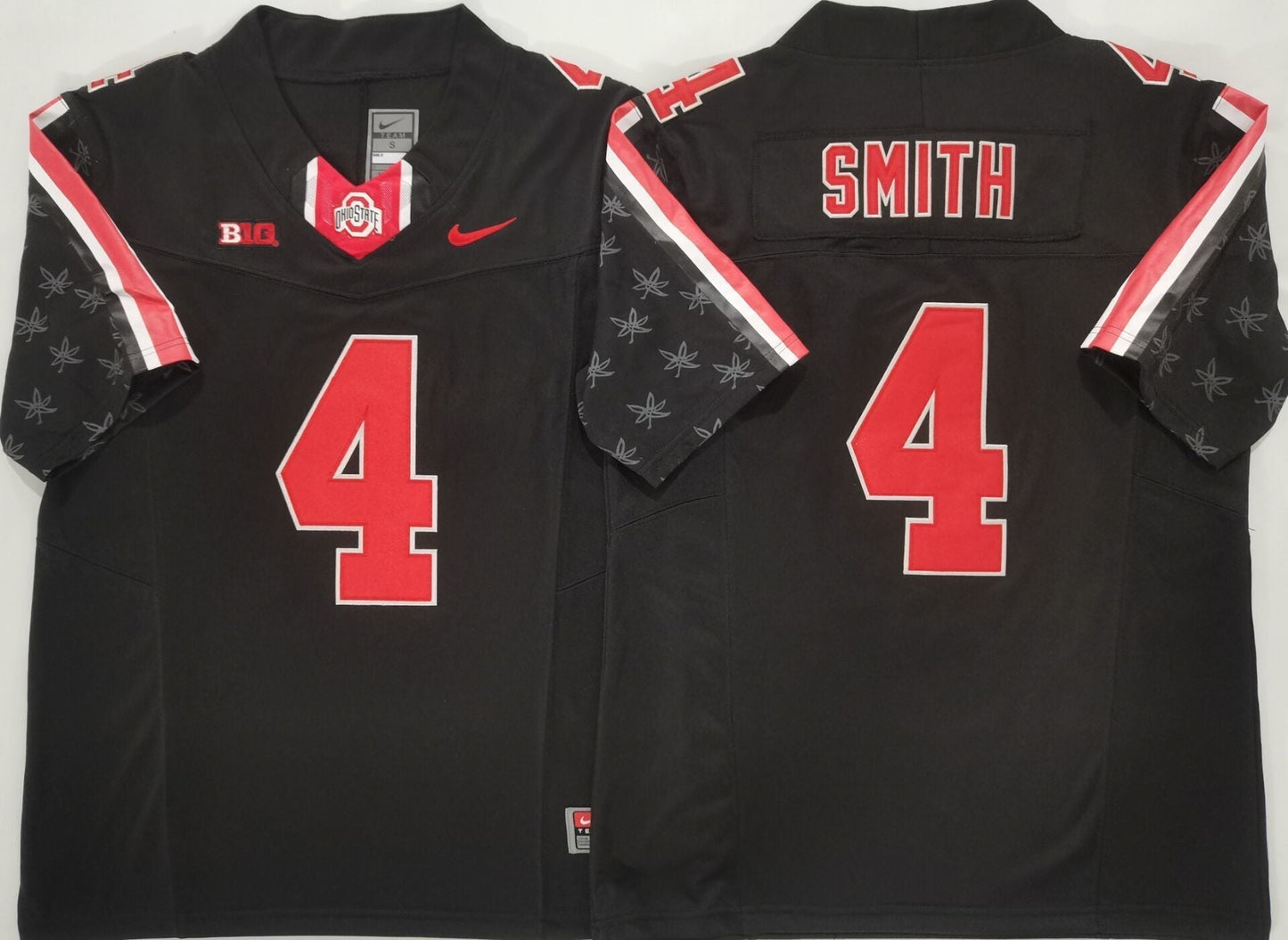 Men's Ohio State Buckeyes Jeremiah Smith Black Player Game Jersey sports jersey product view 1