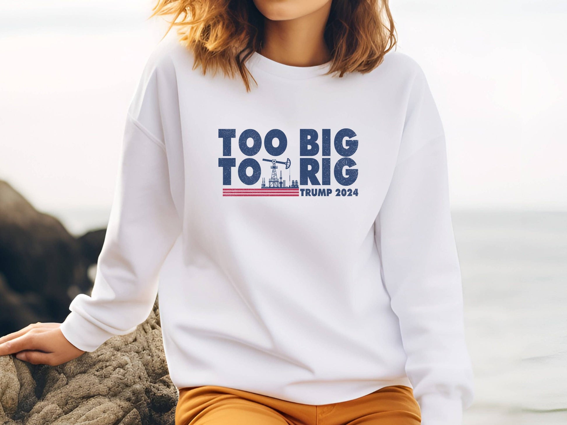 Too Big To Rig Trump 2024 Sweatshirt - Maga Republican Unisex T-shirt, Sweatshirt, Hoodie, Long Sleeve Tee - T-Shirt, Sweatshirt, Hoodie