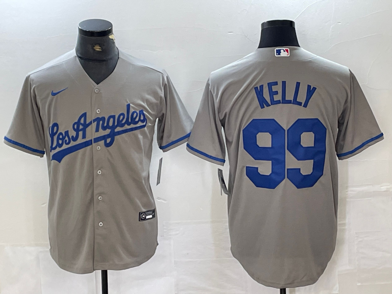 Men's Los Angeles Dodgers Joe Kelly #99 Gray Replica Player Jersey baseball jersey product view 1