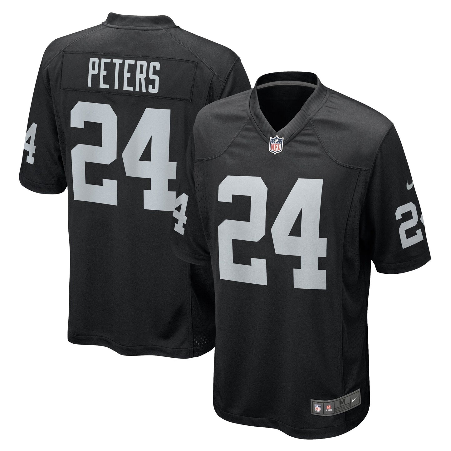 Las Vegas Raiders Marcus Peters Black Team Game Jersey football jersey product view 1