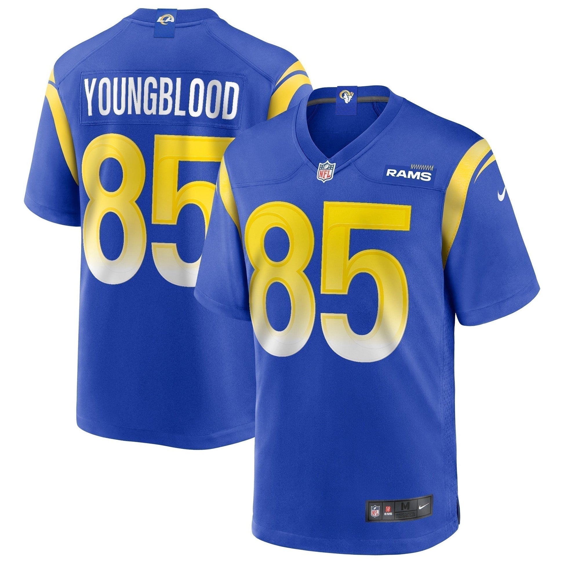 Jack Youngblood Los Angeles Rams Game Retired Jersey - Royal football jersey product view 1