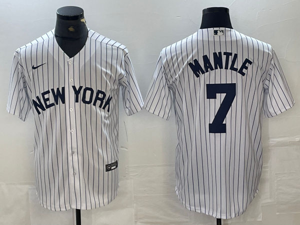 Men's New York Yankees Mickey Mantle #7 White Limited Jersey baseball jersey product view 1