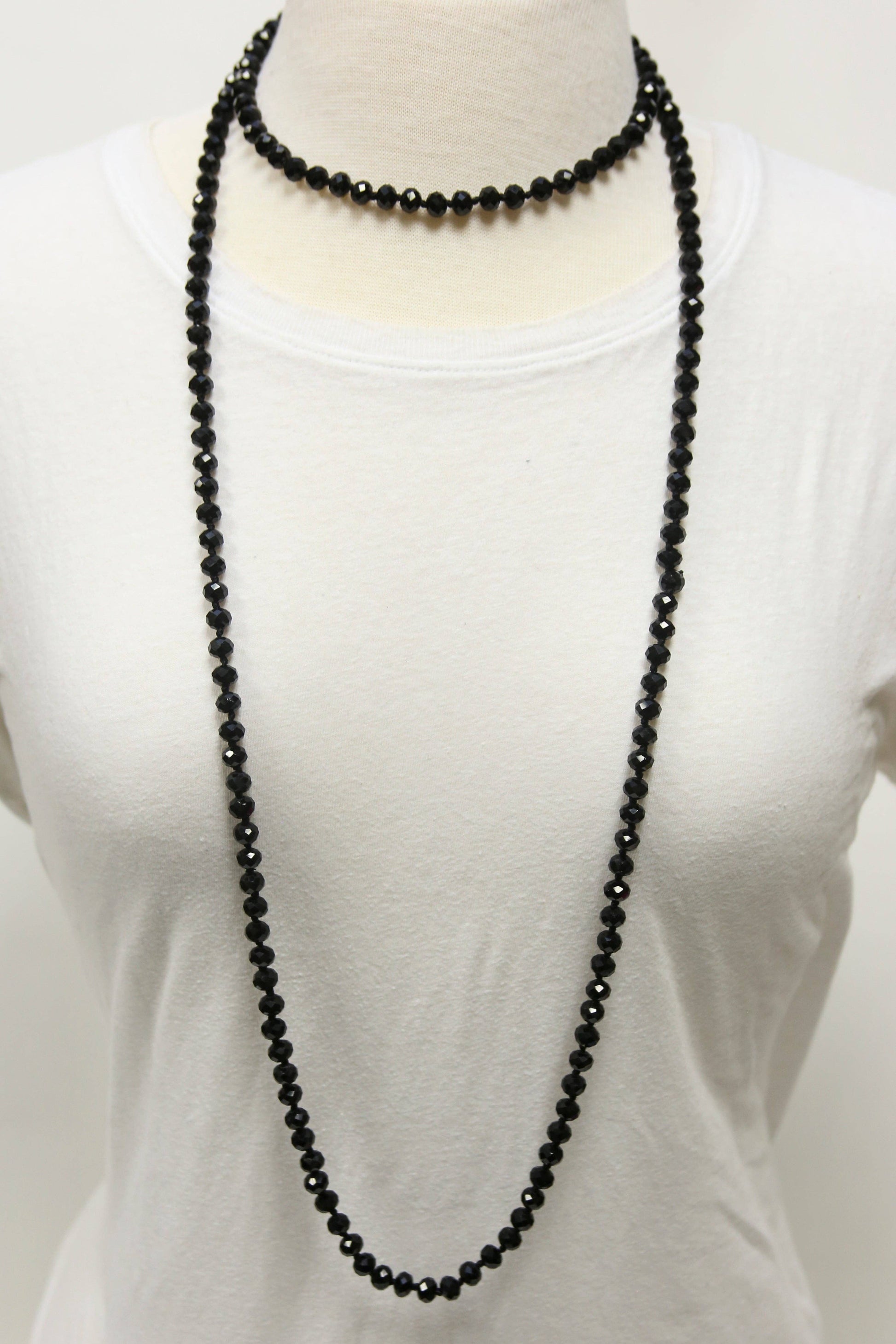 NK-2244 Black 60 Hand Knotted Glass Bead Necklace Unisex T-shirt, Sweatshirt, Hoodie, Long Sleeve Tee - T-Shirt, Sweatshirt, Hoodie