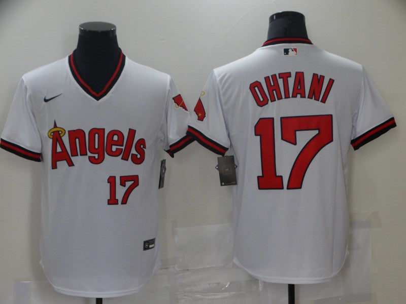 Men's Los Angeles Angels Shohei Ohtani White Printed Baseball Jersey baseball jersey product view 1