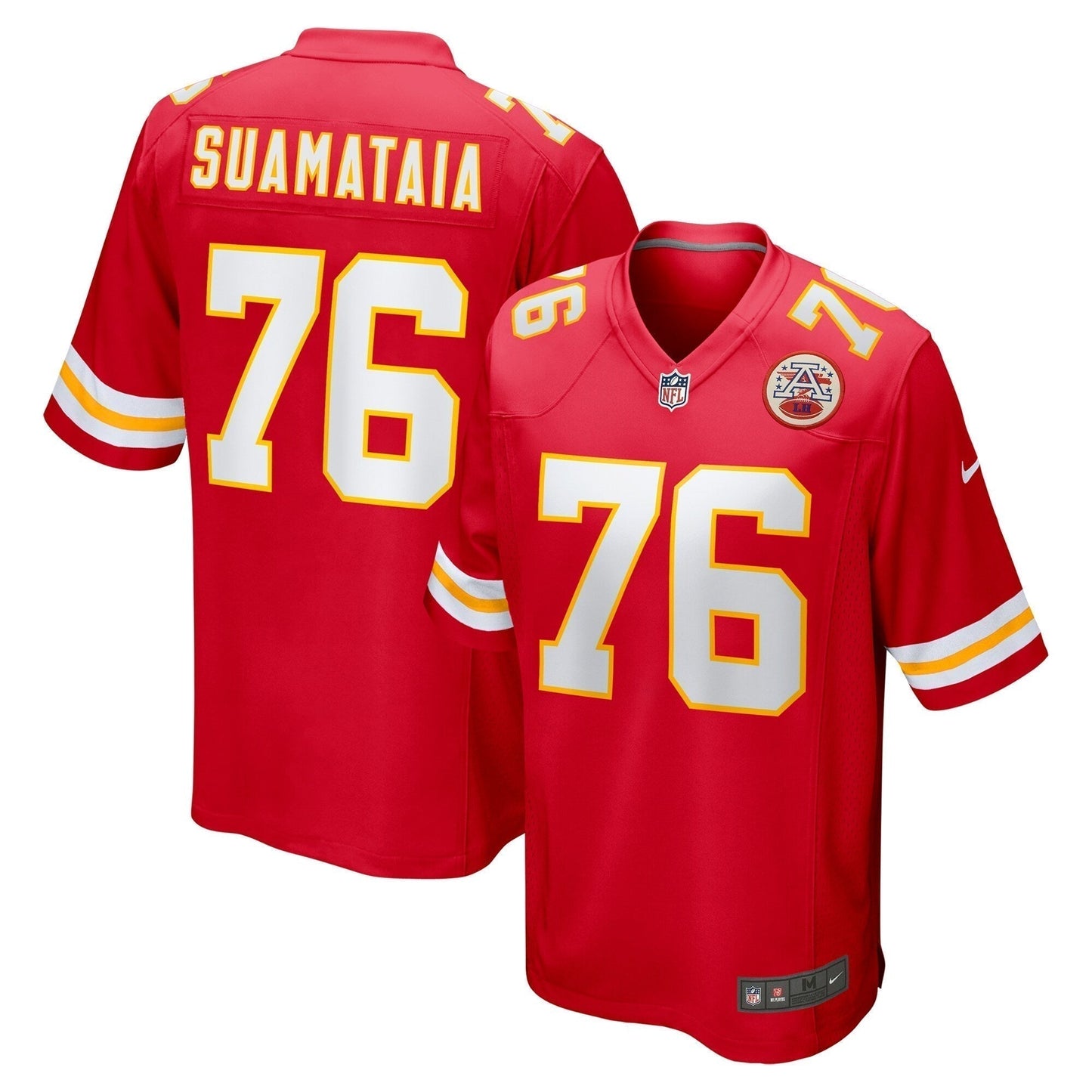 Kingsley Suamataia Kansas City Chiefs Game Jersey - Red football jersey product view 1