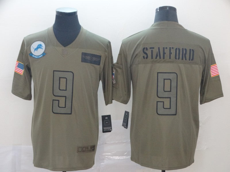 Men's Detroit Lions Matthew Stafford #9 Brown Game Jersey1 football jersey product view 1