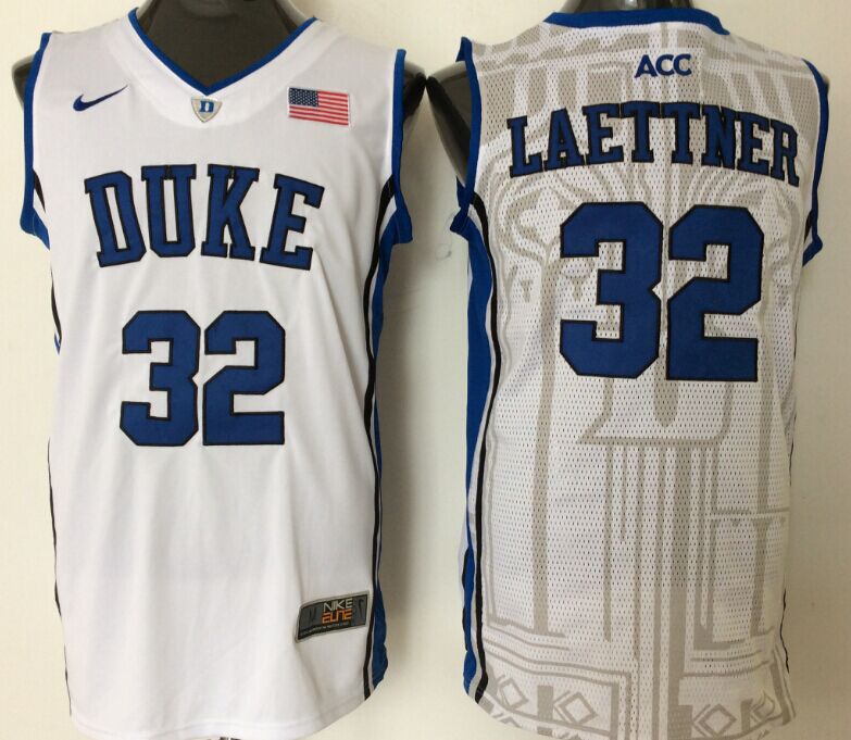 Men's Duke Blue Devils Christian Laettner #32 White Player Game Jersey sports jersey product view 1