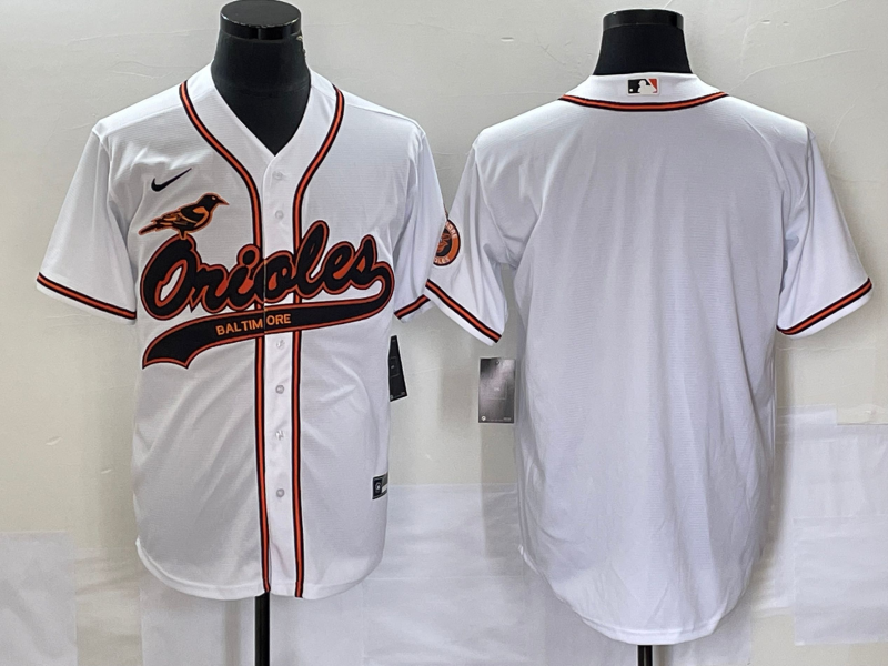 Men's Baltimore Orioles White Replica Blank Jersey Joint Edition baseball jersey product view 1
