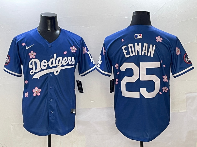 Men's Los Angeles Dodgers Tommy Edman #25 Royal Player Jersey baseball jersey product view 1