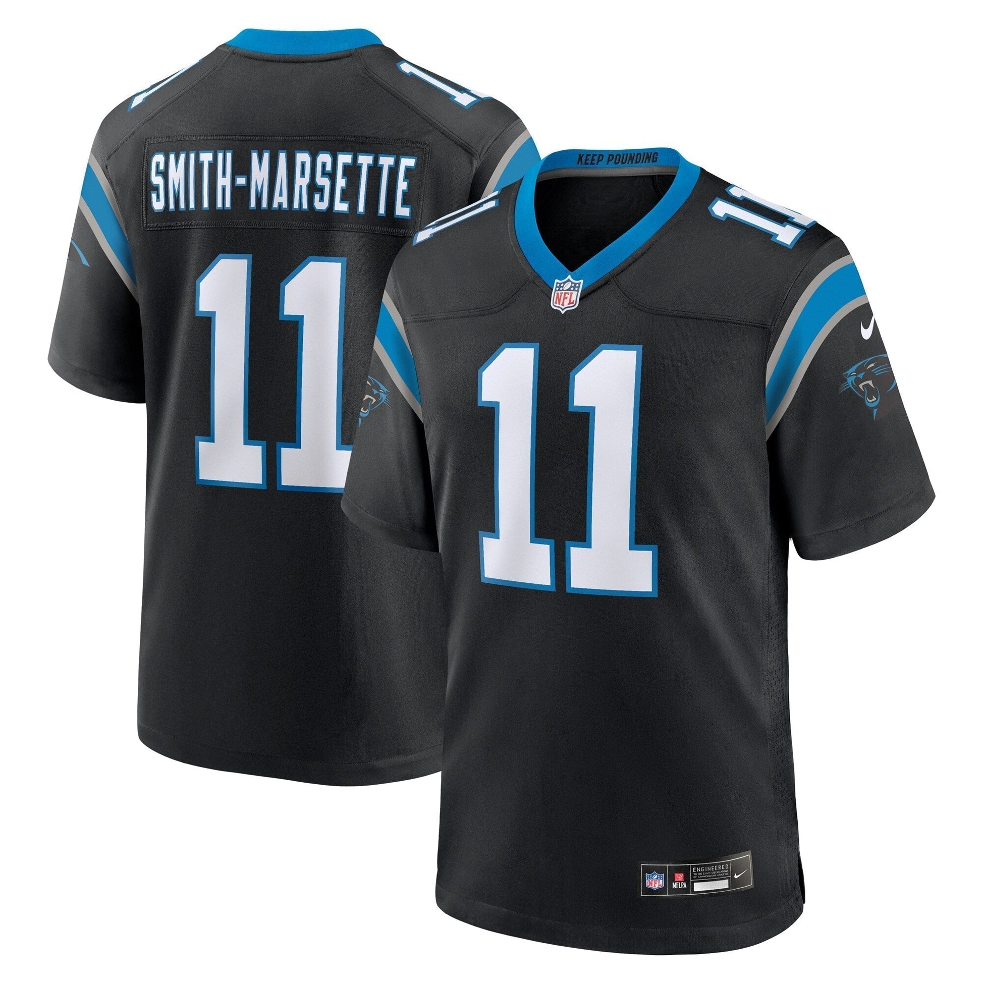 Ihmir Smith-Marsette Carolina Panthers Team Game Jersey - Black football jersey product view 1