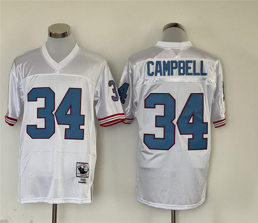 Men's Tennessee Oilers Earl Campbell White Legacy Replica Jersey hockey jersey product view 1