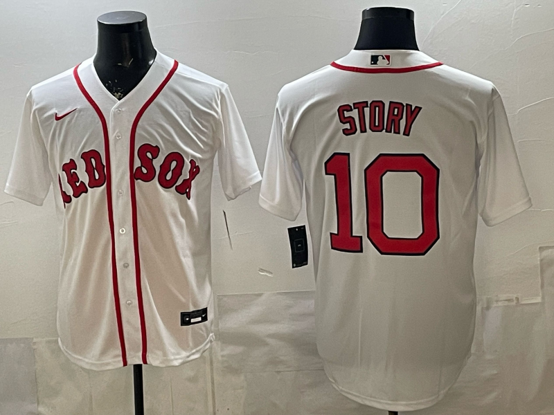 Men's Boston Red Sox Trevor Story #10 White Home Replica Jersey baseball jersey product view 1