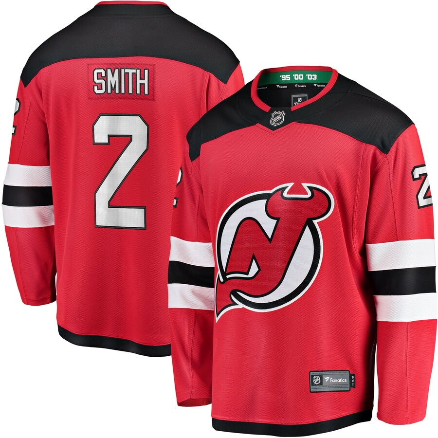 Men's New Jersey1 Devils Brendan Smith #2 Red Player Game Jersey1 sports jersey product view 1